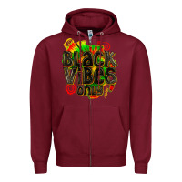 Burgundy black vibes only Zipper Hoodie - texasbilliewilder