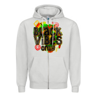 Dove Grey black vibes only Zipper Hoodie - texasbilliewilder