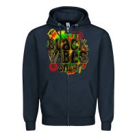 Navy black vibes only Zipper Hoodie - texasbilliewilder