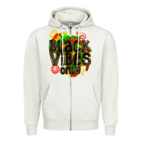 Oatmeal Heather black vibes only Zipper Hoodie - texasbilliewilder