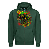 Sports Green black vibes only Zipper Hoodie - texasbilliewilder