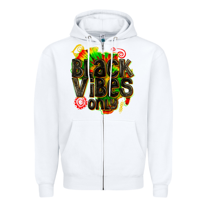 Black Vibes Only Zipper Hoodie by texasbilliewilder | Teevron