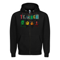 Black battery life of a teacher Zipper Hoodie - Zillion Design Studio