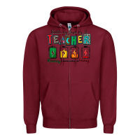 Burgundy battery life of a teacher Zipper Hoodie - Zillion Design Studio