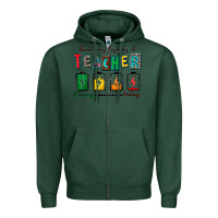 Sports Green battery life of a teacher Zipper Hoodie - Zillion Design Studio
