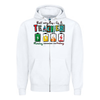 White battery life of a teacher Zipper Hoodie - Zillion Design Studio