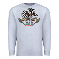 Heather Grey cowboy dad Premium Sweatshirt - CowhideDigitalArt