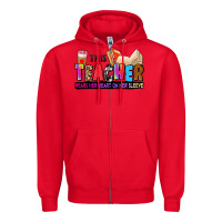 Red this teacher wears her heart on her sleeve Zipper Hoodie - Zillion Design Studio