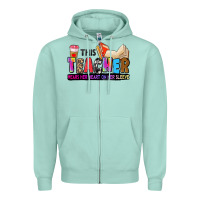 Seafoam this teacher wears her heart on her sleeve Zipper Hoodie - Zillion Design Studio