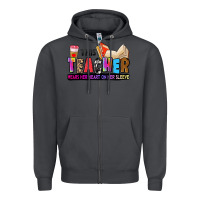 Smoke this teacher wears her heart on her sleeve Zipper Hoodie - Zillion Design Studio