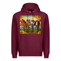 Burgundy Western Ranch Horses Premium Hoodie - LillyAllenDesigns