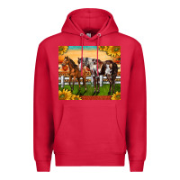 Cardinal Western Ranch Horses Premium Hoodie - LillyAllenDesigns