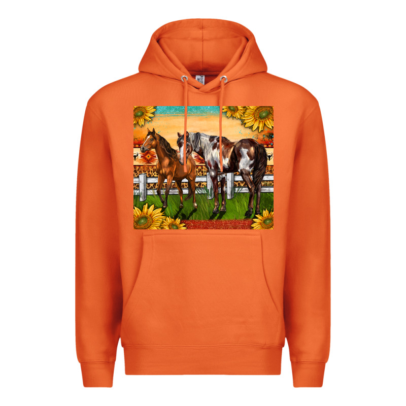 Western Ranch Horses Premium Hoodie by LillyAllenDesigns | Teevron