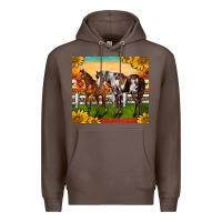 Coffee Western Ranch Horses Premium Hoodie - LillyAllenDesigns