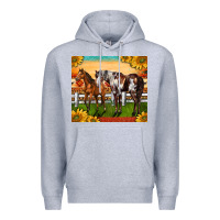 Heather Grey Western Ranch Horses Premium Hoodie - LillyAllenDesigns