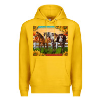 Lemon Western Ranch Horses Premium Hoodie - LillyAllenDesigns