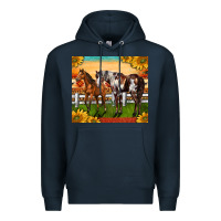 Navy Western Ranch Horses Premium Hoodie - LillyAllenDesigns