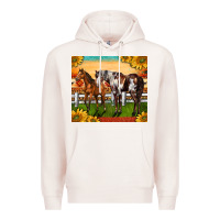 Pale Pink Western Ranch Horses Premium Hoodie - LillyAllenDesigns