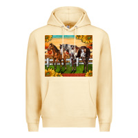 Pina Colada Western Ranch Horses Premium Hoodie - LillyAllenDesigns