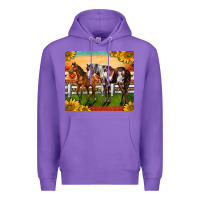 Purple Western Ranch Horses Premium Hoodie - LillyAllenDesigns