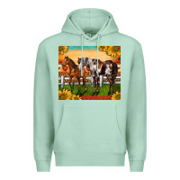 Seafoam Western Ranch Horses Premium Hoodie - LillyAllenDesigns