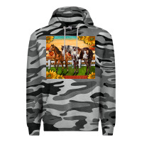 Slate Camo Western Ranch Horses Premium Hoodie - LillyAllenDesigns