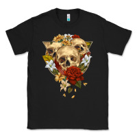 Black Triangle Flower Skeletons Classic Tee - RanaPortraitStore