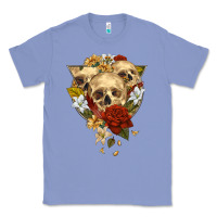 Colony Blue Triangle Flower Skeletons Classic Tee - RanaPortraitStore