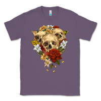 Lavender Triangle Flower Skeletons Classic Tee - RanaPortraitStore
