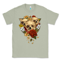 Matcha Triangle Flower Skeletons Classic Tee - RanaPortraitStore