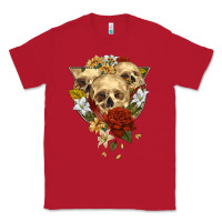 Red Triangle Flower Skeletons Classic Tee - RanaPortraitStore