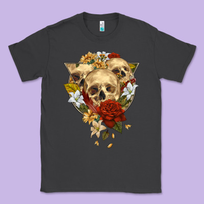 Classic Tee Triangle Flower Skeletons