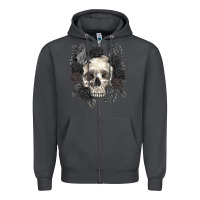Smoke Floral skull Zipper Hoodie - RanaPortraitStore
