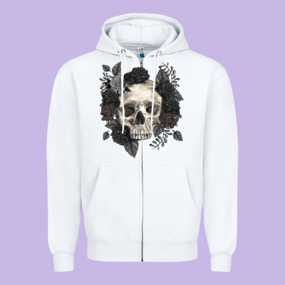 Zipper Hoodie Floral skull