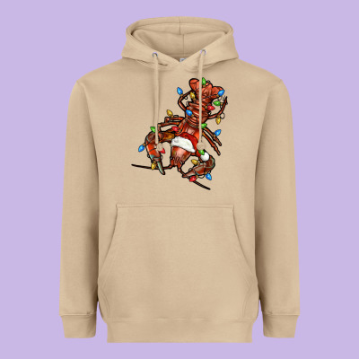 Christmas Crawfish Heavyweight Hoodie Designed By Fadigitalartstudio