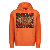 Carrot Christmas highland cow with candy canes Premium Hoodie - BarkalooDesign