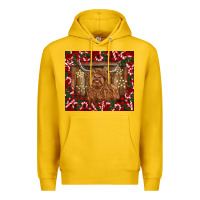 Lemon Christmas highland cow with candy canes Premium Hoodie - BarkalooDesign
