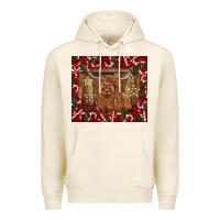 Tofu Christmas highland cow with candy canes Premium Hoodie - BarkalooDesign