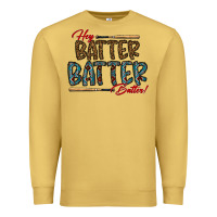 Antique Gold hey batter batter batter Premium Sweatshirt - CowhideDigitalArt