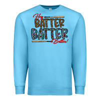 Ocean Blue hey batter batter batter Premium Sweatshirt - CowhideDigitalArt