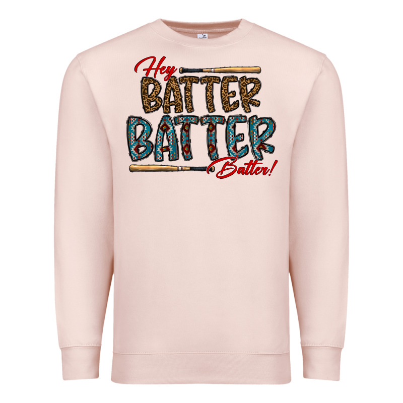 Hey Batter Batter Batter Premium Sweatshirt by CowhideDigitalArt | Teevron