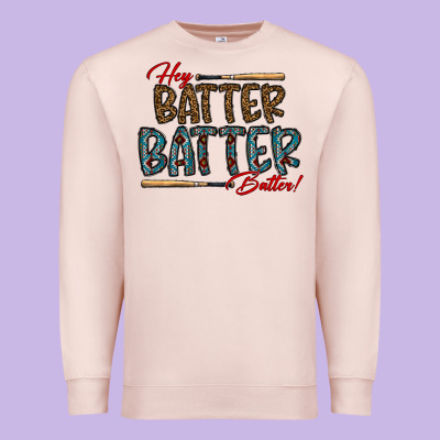 Hey Batter Batter Batter Premium Sweatshirt Designed By Cowhidedigitalart