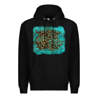 Black leopard turquoise Premium Hoodie - RanaPortraitStore