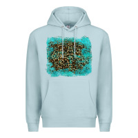 Blue Mist leopard turquoise Premium Hoodie - RanaPortraitStore