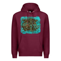 Burgundy leopard turquoise Premium Hoodie - RanaPortraitStore