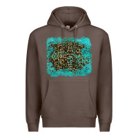 Coffee leopard turquoise Premium Hoodie - RanaPortraitStore