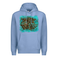 Colony Blue leopard turquoise Premium Hoodie - RanaPortraitStore