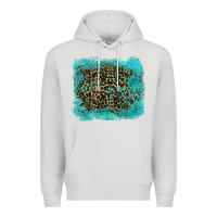 Dove Grey leopard turquoise Premium Hoodie - RanaPortraitStore