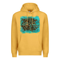 Mustard leopard turquoise Premium Hoodie - RanaPortraitStore