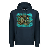 Navy leopard turquoise Premium Hoodie - RanaPortraitStore